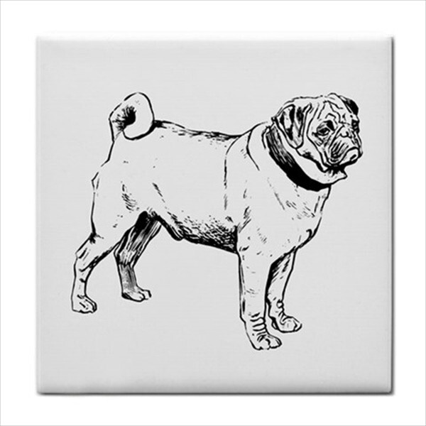 Dogs Ceramic Tile Set Of 16 Backsplash 4.25″ Tiles Home Decor Dog Breed Art
