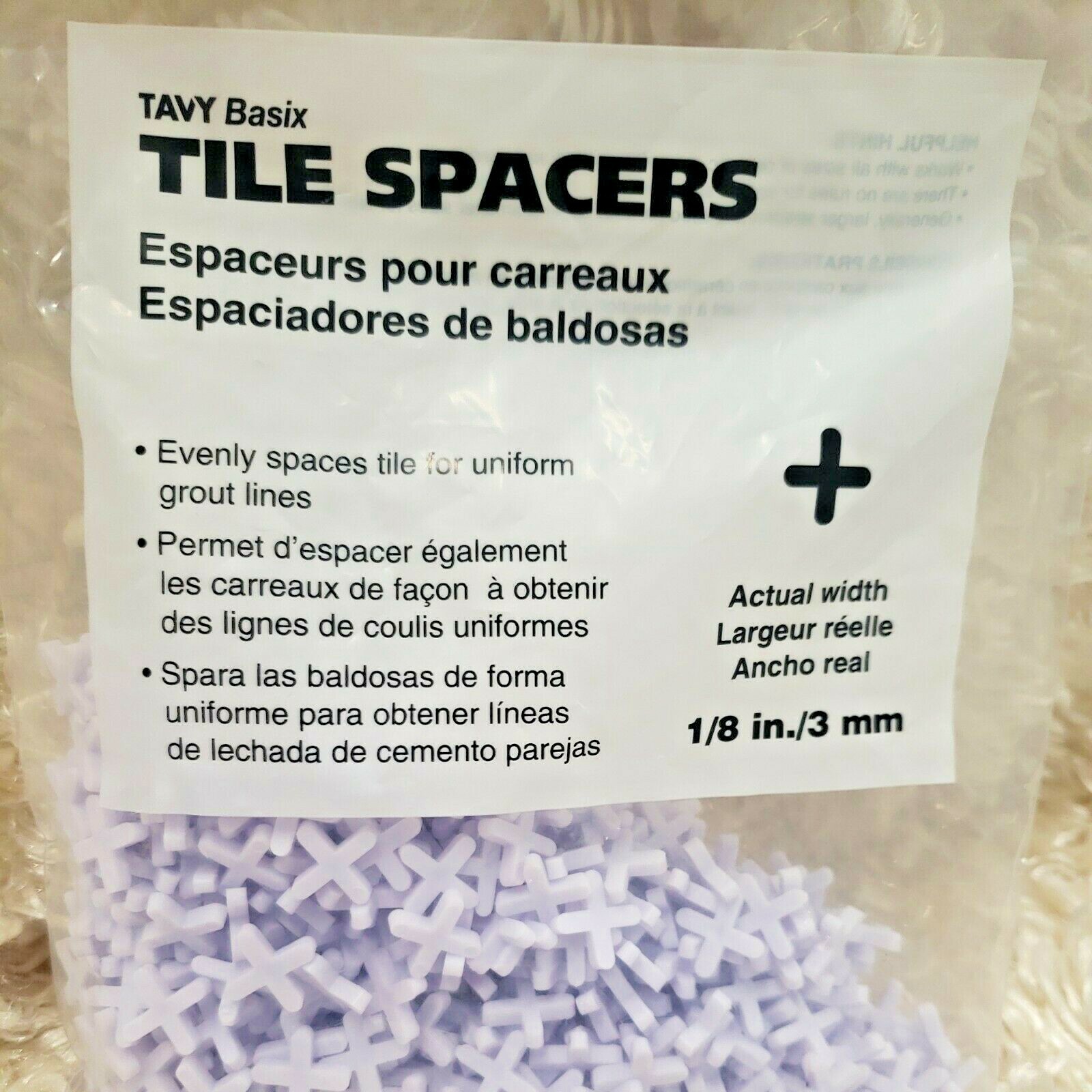 TAVY BASIX Tile Cross #5454 Spacers 1/8″ 3mm – 500 count NEW & SEALED!