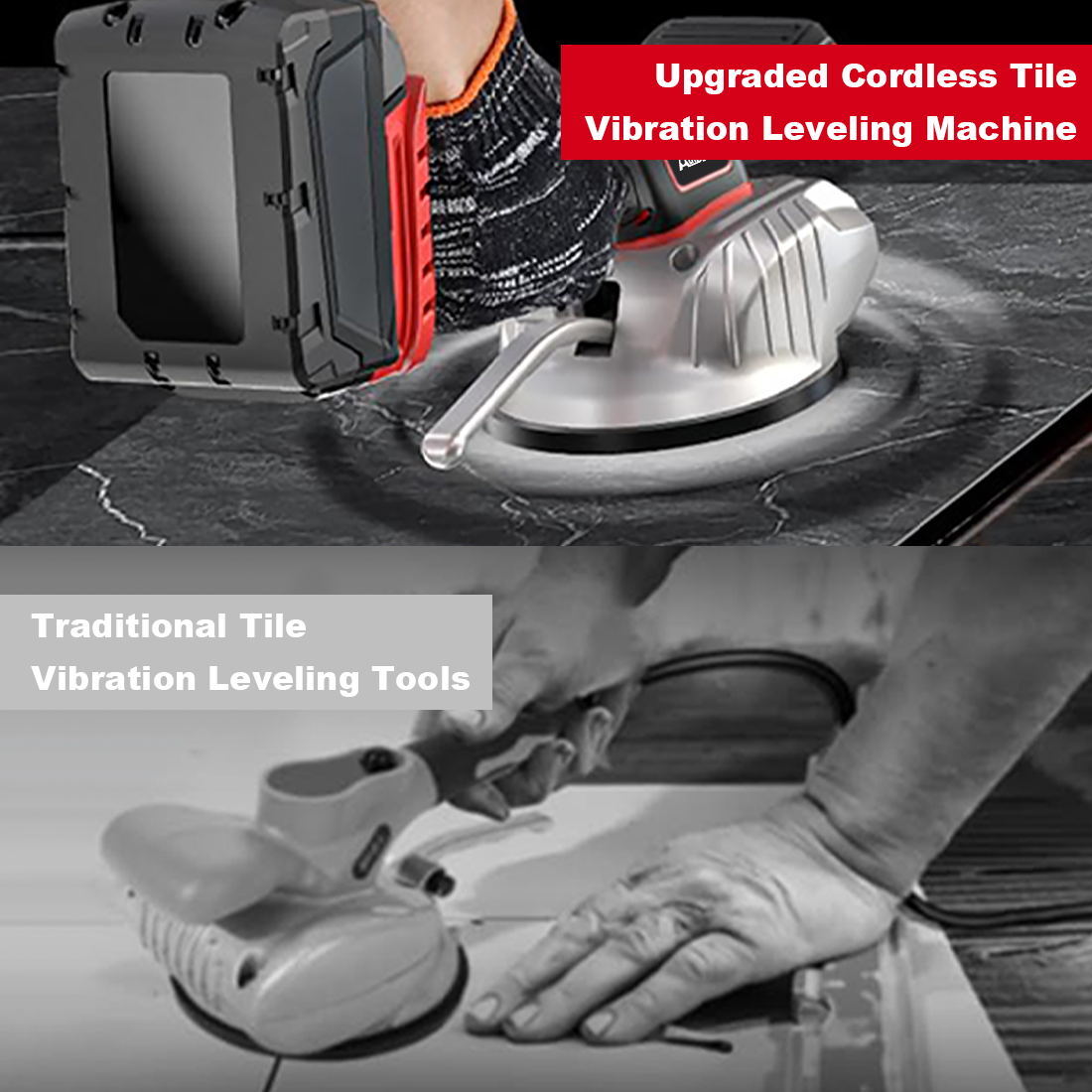 Tile Vibration Leveling Machine for Milwaukee 18V Battery , 5 Adjustable Speed