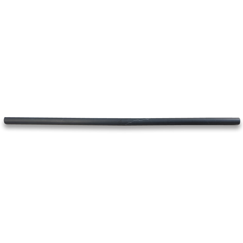 N18H Nero Marquina Black Marble 3/4×12 Pencil Liner Edge Trim Molding Honed