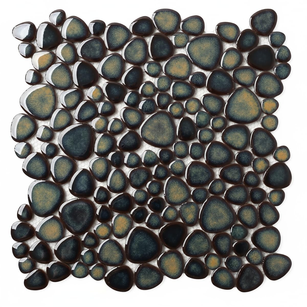 Blujellyfish Pebble Stone Tile for Shower Floor Bathroom Backsplash Accent Wa…