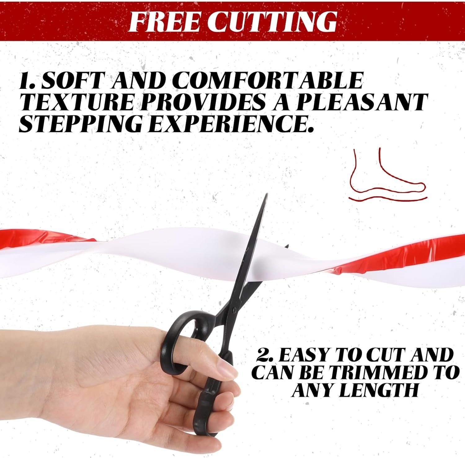 Durable 3.3ft Rubber Carpet to Tile Transition Strip – Easy Installation