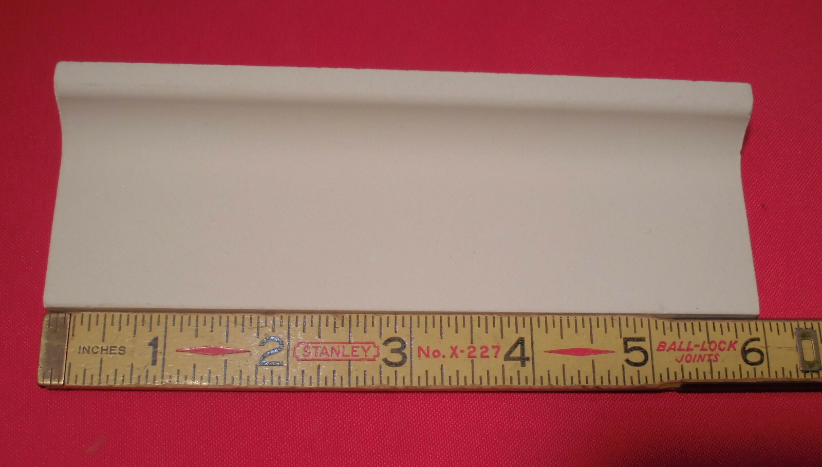 1 pc. Glossy White; 2″ X 6″ Ceramic Radius Bullnose Tile; New Mud Caps; Monarch