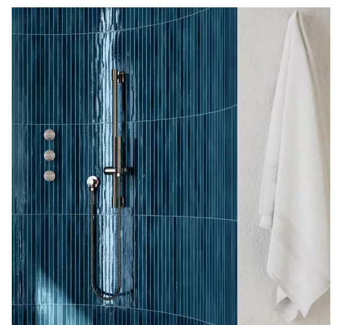 Vistaio Sapphire Blue 5.27″ x 17.71″ Glossy Ceramic Mosaic Wall Tiles (8-Pack)