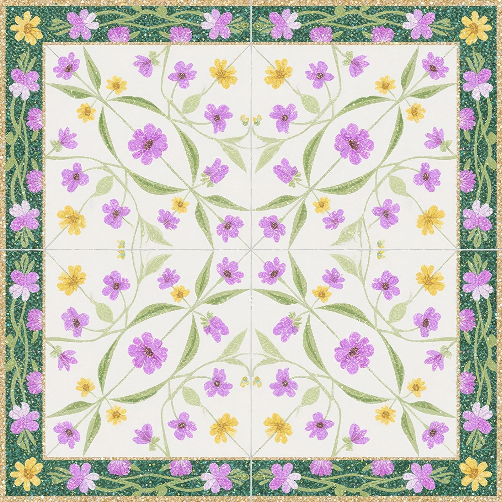 10PCS 12×12 Inch Floral Medallion Peel and Stick Floor Tiles, Removable Self …