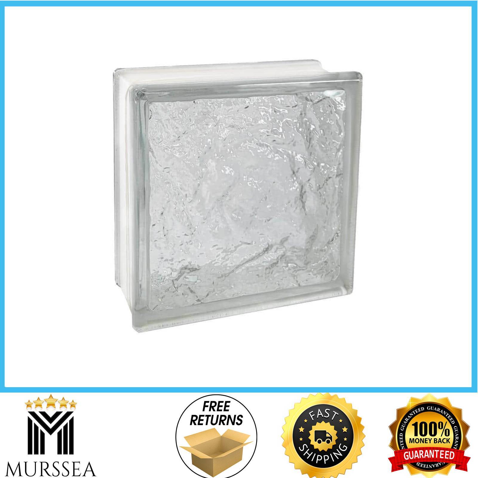 8 x 8 x 3 in. Cortina Ice Pattern Glass Bricks Block 3 in. Thick Series 10 Pack