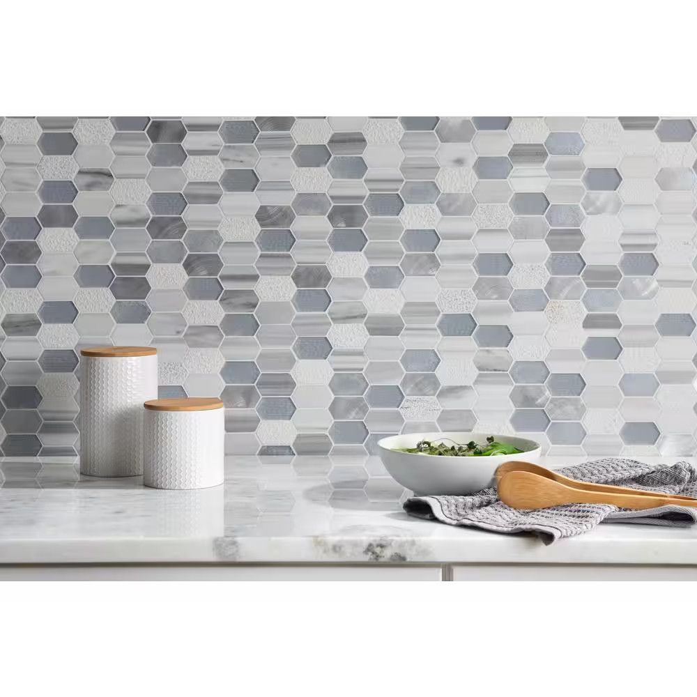 Harlow Picket 11.5 In. X 12.4 In. X 8 Mm Textured Multi-Surface Mesh-Mounted Mos