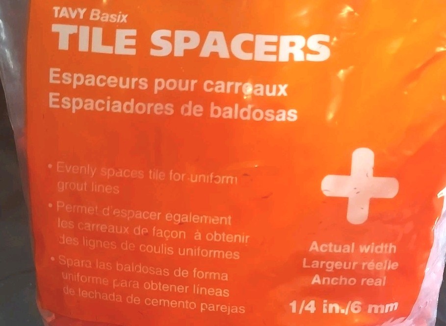 NEW Tavy Basix Tile Spacers 1/4″ 6mm 500 Orange Cross Spacers Unopened Package
