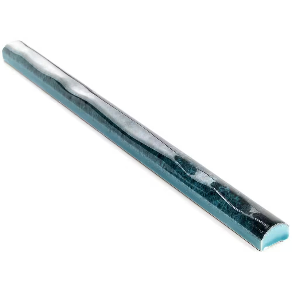 Moze Blue 0.75 In. X 12 In. Ceramic Pencil Liner Wall Tile