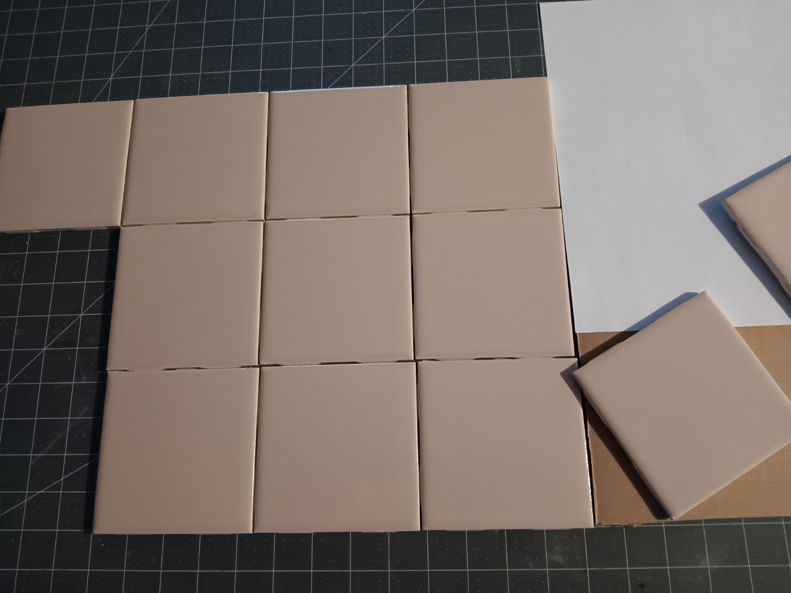 FAWN BEIGE Lot x 12 pcs. ROBERTSON Ceramic Tile Vintage MCM New Old Stock +MORE!
