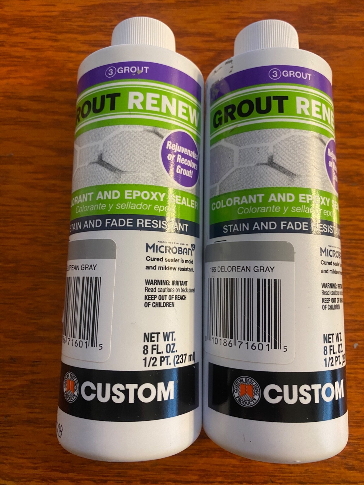 2 NEW BOTTLES OF #165 8 oz. Delorean Gray Grout Renew Colorant, SEE CONDITION