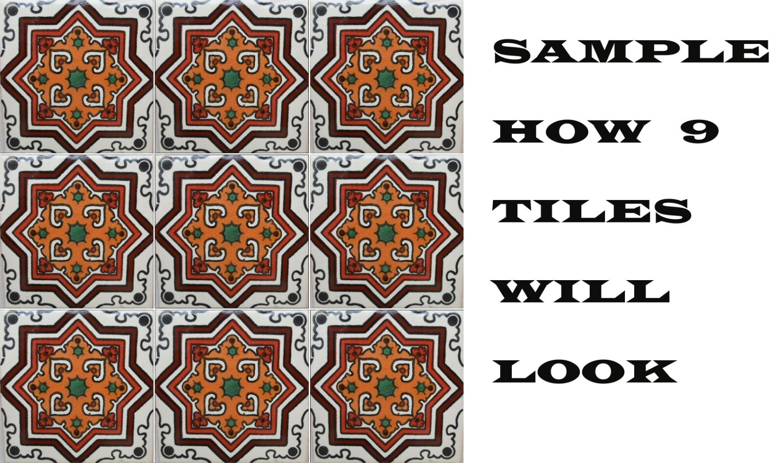 #C113) Mexican Tile sample 4×4 inch, we combine shipping GET WHAT YOU NEED !!