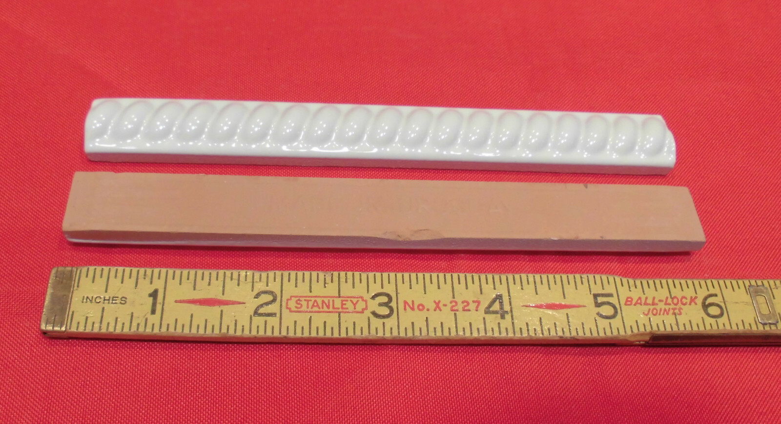 10 pcs. *Gloss White* Vintage Ceramic Liner-Pencil-Sizzle Tiles: 5/8″ X 6″ NOS