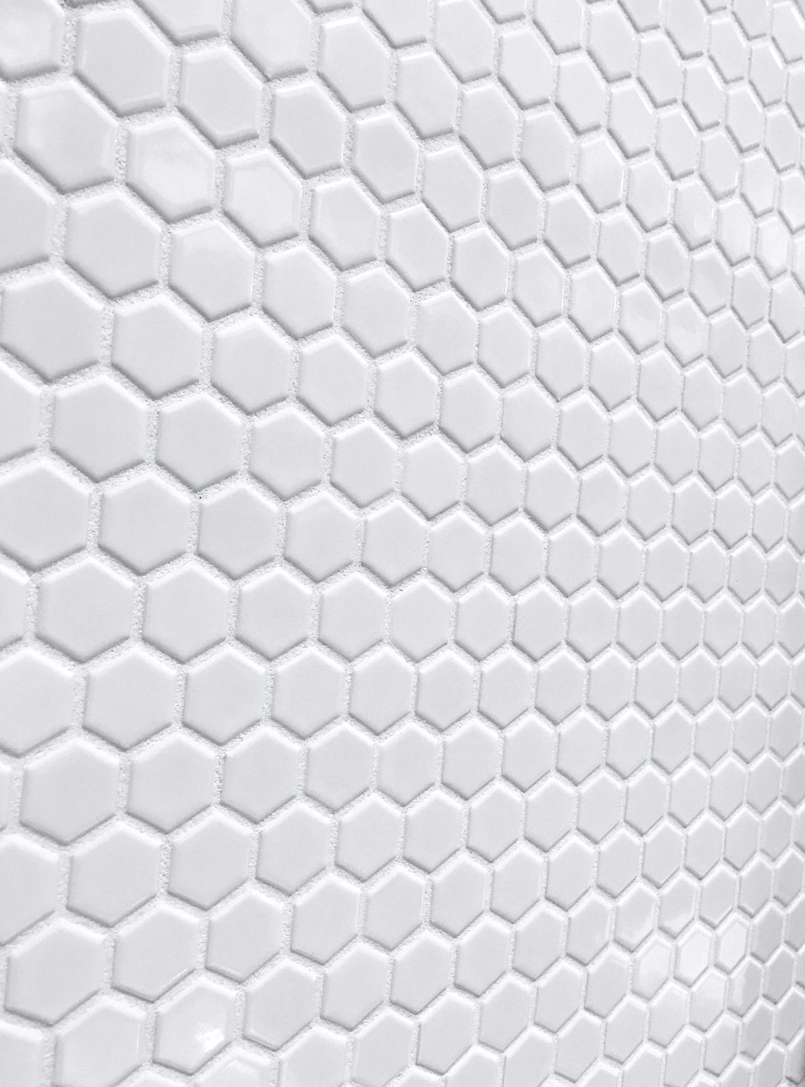 1″ White Glossy Hexagon Porcelain Mosaic Tile Wall Floor Backsplash (BOX OF 10)