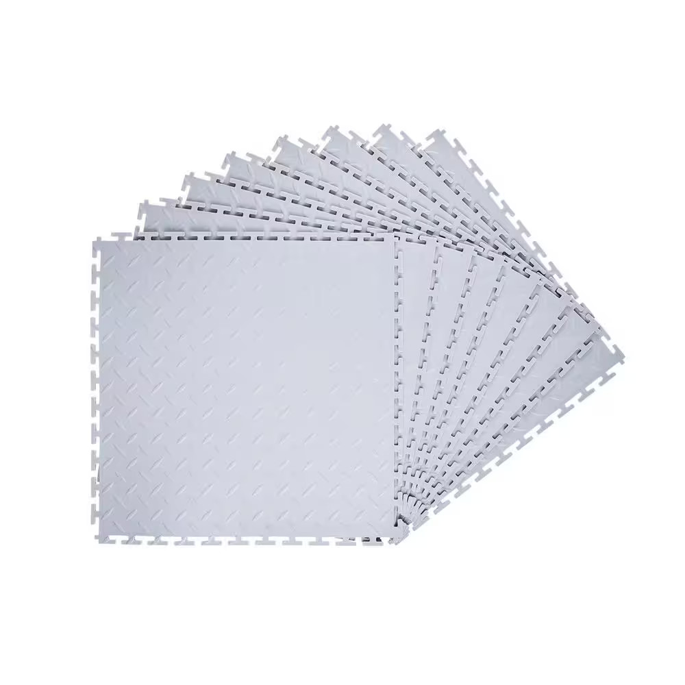 Garage Floor Tiles Interlocking, 8 Pack 20.2 X 20.2 X 0.2 In. Interlocking Modul