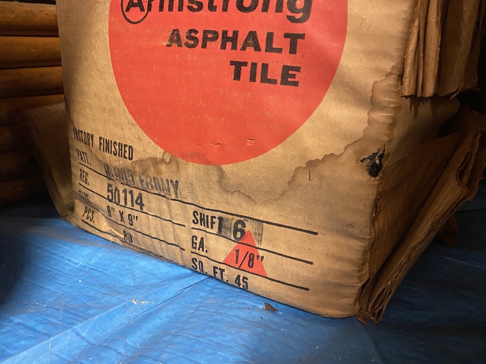 New Old Stock Armstrong Asphalt Tiles Mid Century Brown Terrazzo Pattern