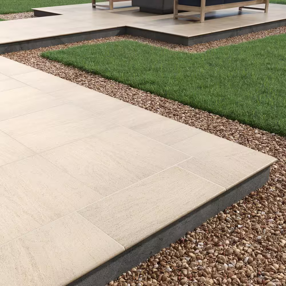 Living Style Beige 2 Cm. X 18 In. X 36 In. Matte Porcelain Stone Look Paver (9 S