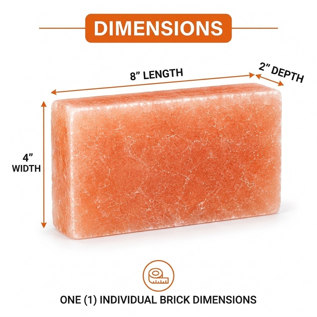 Himalayan Salt Bricks Pack of 6 8x4x2 Pink Salt Wall Blocks Spa Sauna Home Decor