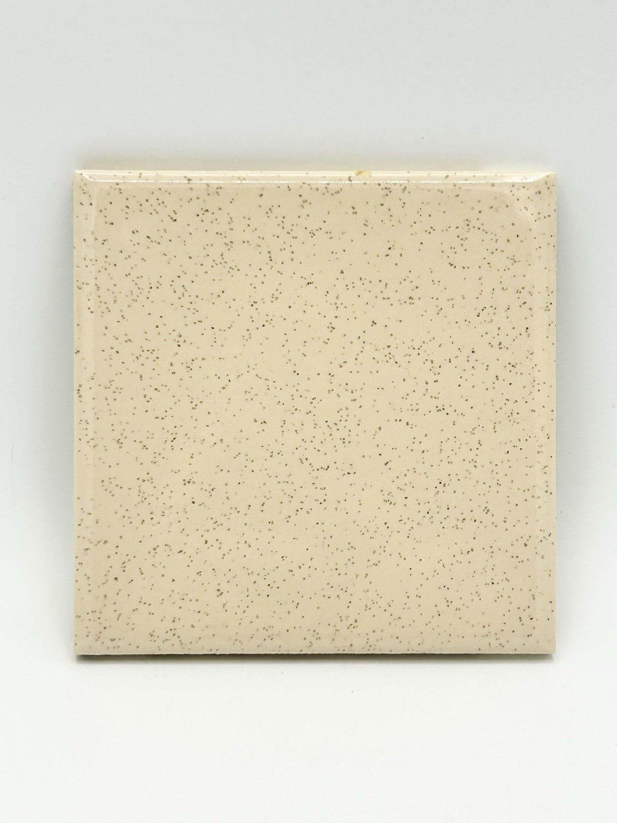 1 pc. Oatmeal Gold Speckled: Glossy Ceramic Tile by Wenczel Tile Co. 4-5/16″
