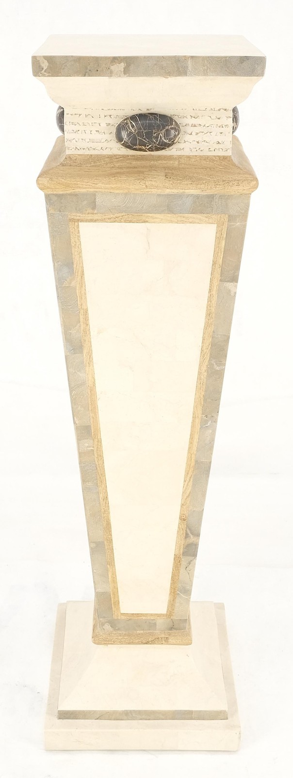 Reversed Obelisk Shape Tapered Square Marble Veneer Tiles Pedestal MINT!
