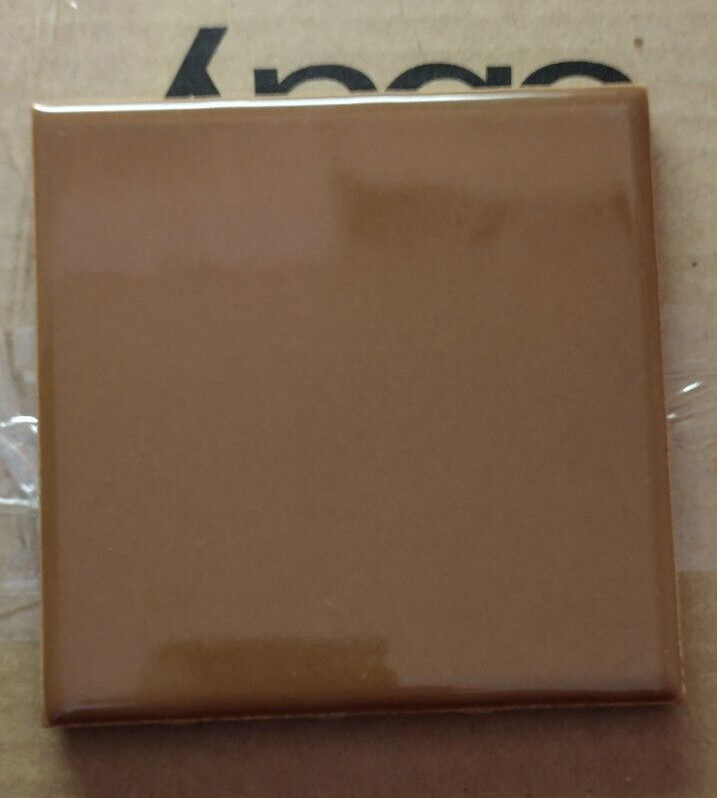 1 USCTCO Romany USA 4-1/4 Wall Tile 1950 Gloss Chocolate Brown Mocha Ceramic Vtg