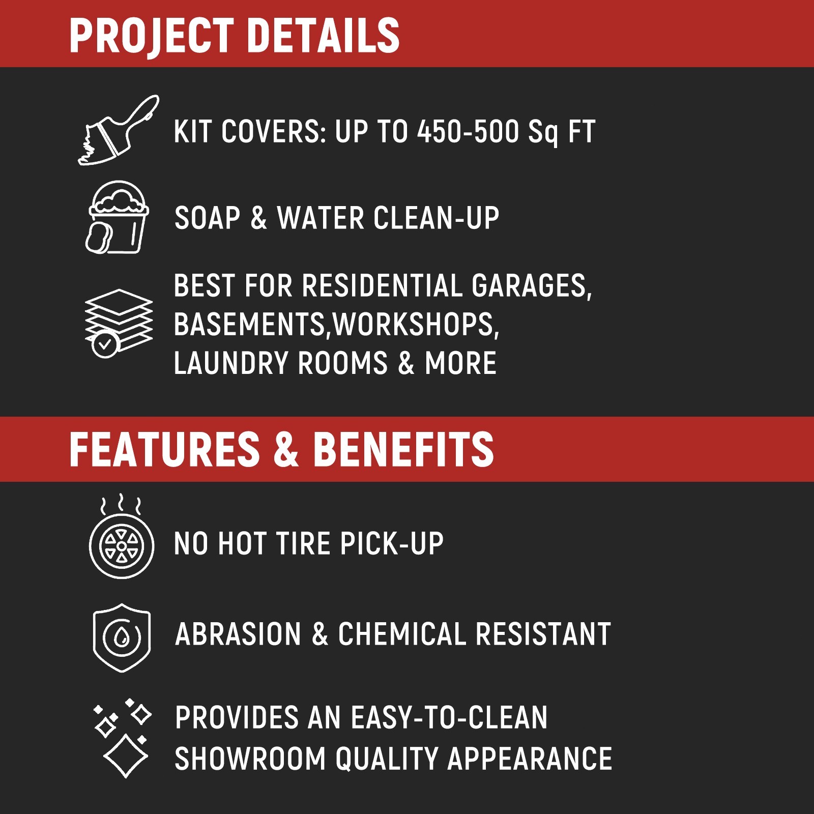 Epoxy Floor Paint Kit – Acrylic Concrete Coating for Garage Living Room 1 Gallon