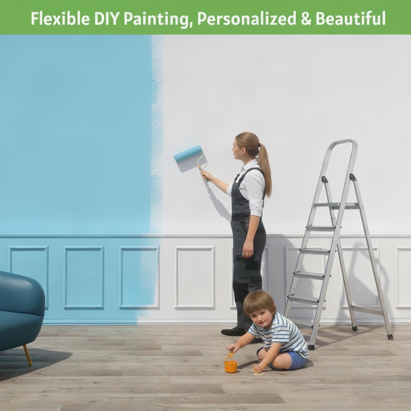 Peel and Stick Wall Molding, 4 Set 16″ x 20″ Premade Wainscoting Panels, Read…