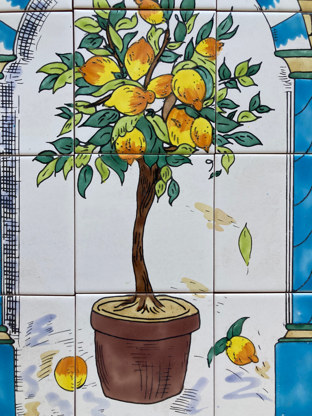 18″ x 24″ Ceramic Tile Mural Backsplash Art Wall Panel Hand Painted Lemon Tree