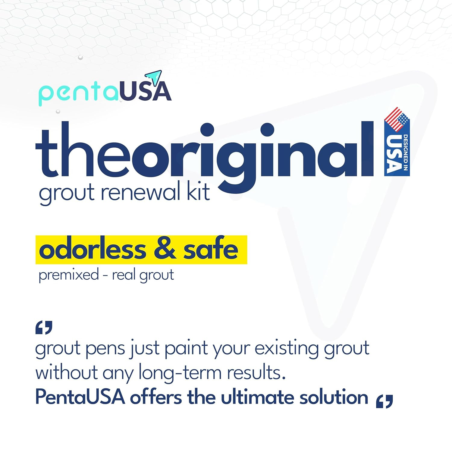 Pentausa Tile Grout Repair Kit – White Premixed Acrylic Sanded Grout Filler for