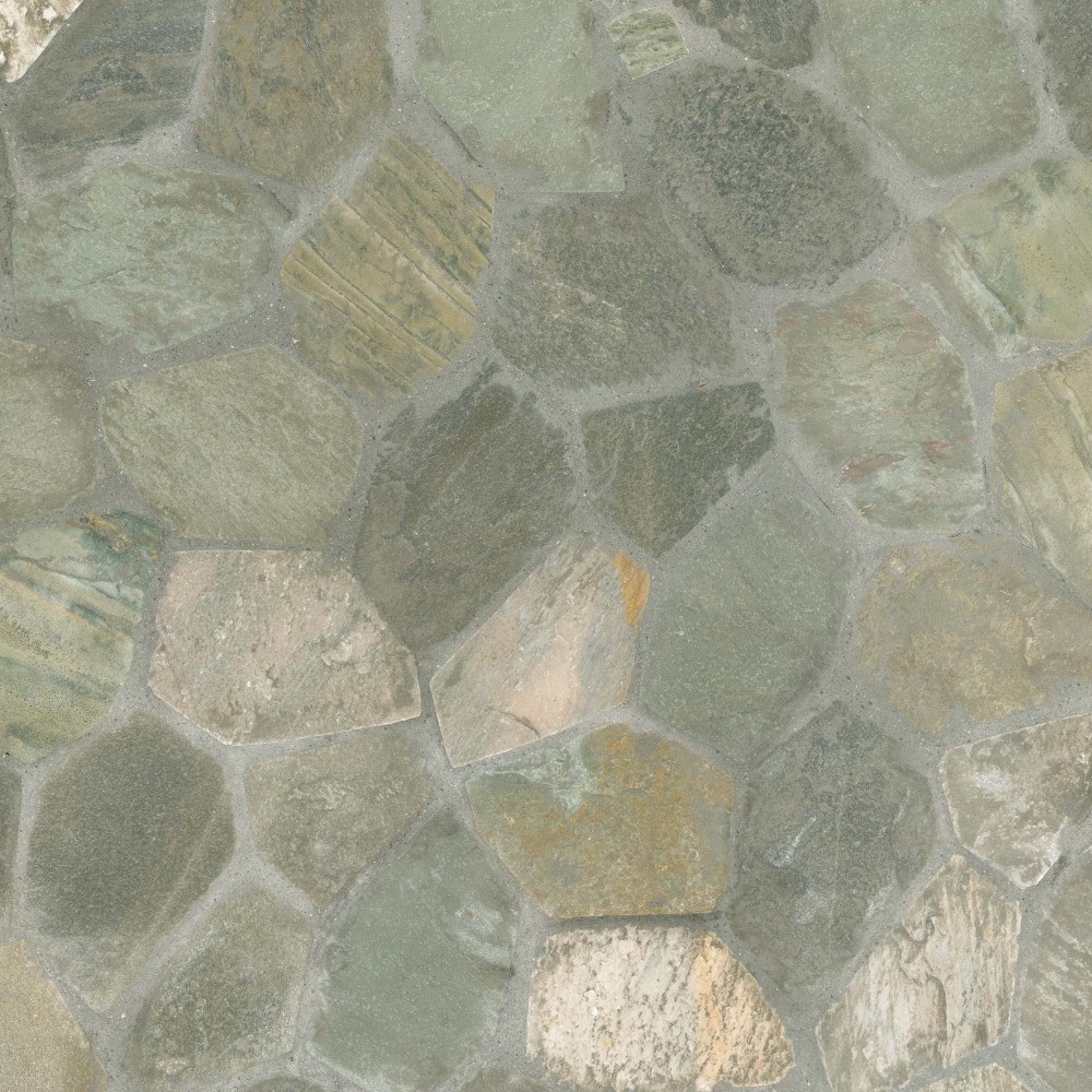 White 18 in. x 24 in. Multi-coloured Meshed Flagstone Paver Tile