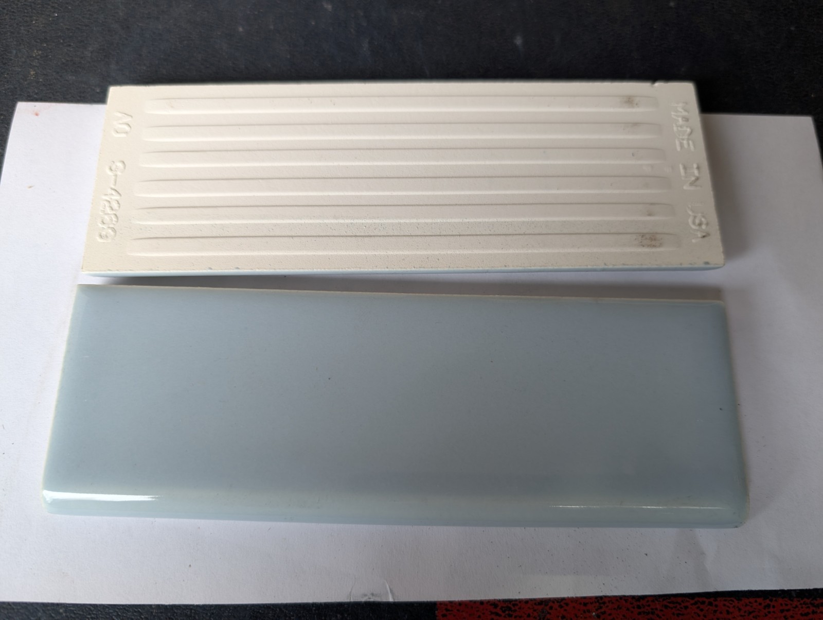 2 pcs of American Olean Ceramic Tile Bullnose 2×6 S4269 Bright Azure Blue #28