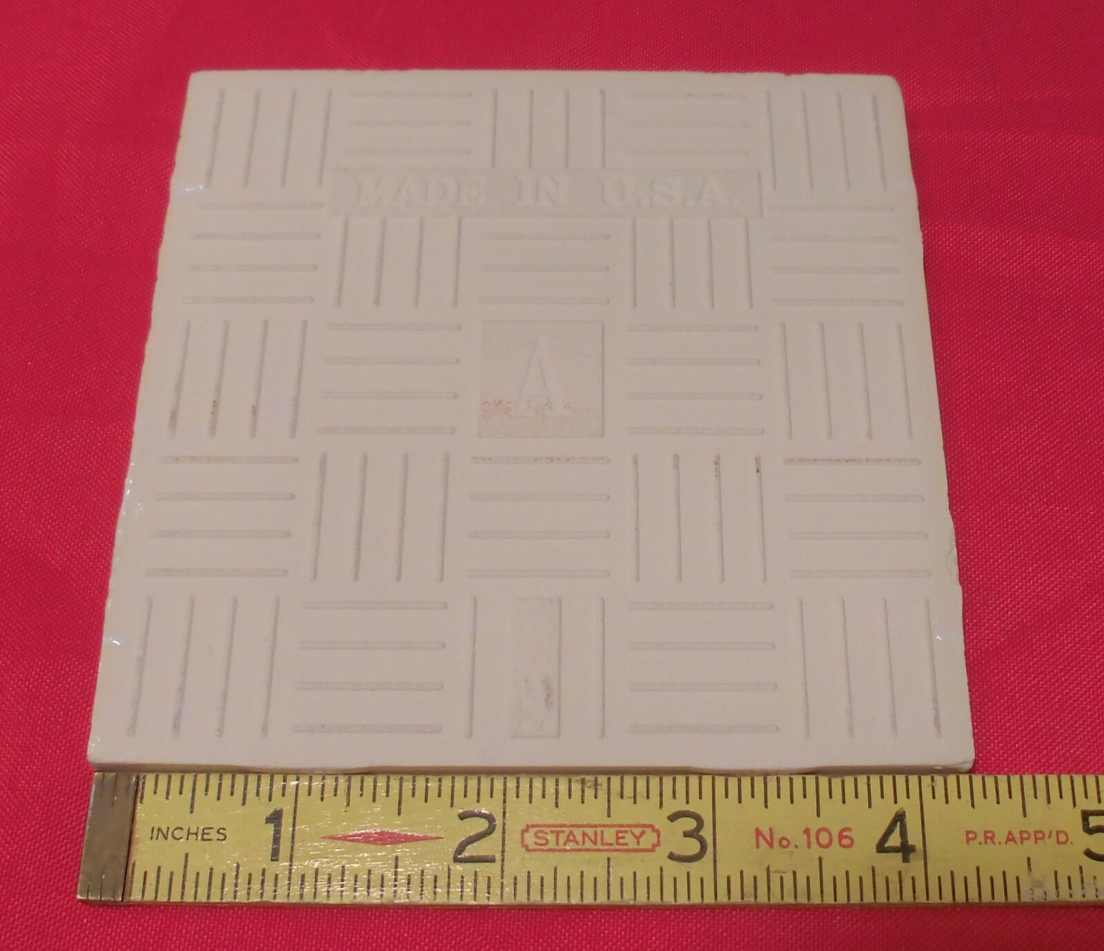 1 pc. Vintage: *Ice White* Glossy Ceramic Tiles by American Olean…4-1/4″ NEW