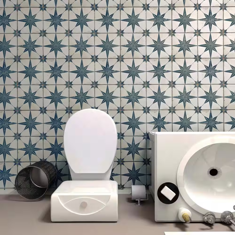 Kings Star Blue 17-5/8 In. X 17-5/8 In. Ceramic Floor and Wall Tile (10.95 Sq. F