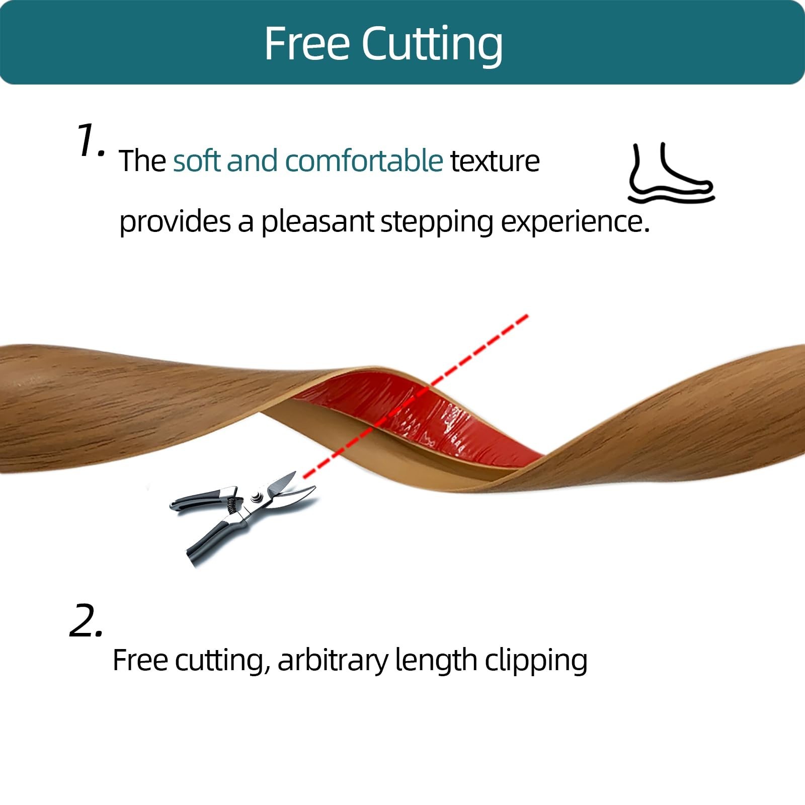 Self-Adhesive Carpet to Tile Transition Strip Edging Trim – 20Ft, Brown, 5mm Hei