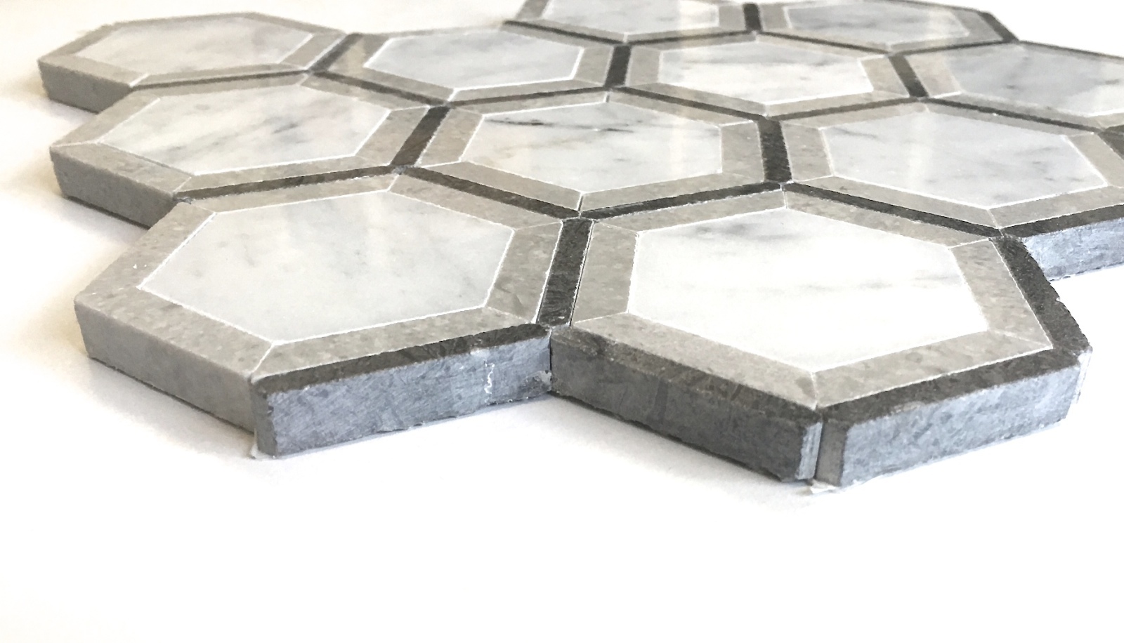 Carrara Spire 11×11 Marble Mix Color Mosaic Wall and Floor Tile Backsplash Bath
