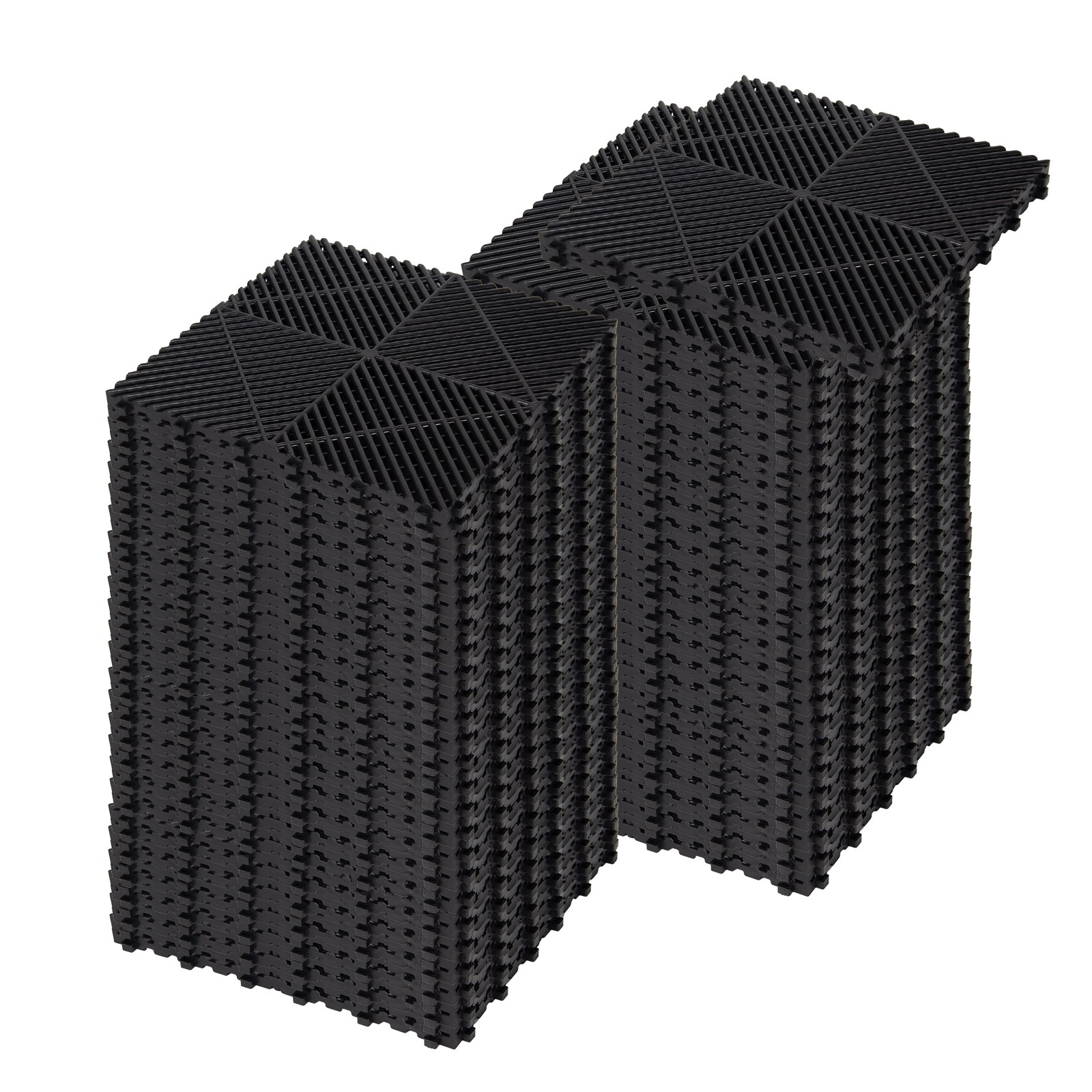 15.75 x 15.75” Interlocking Garage Floor Tiles Vented Water Drainage 50Pcs