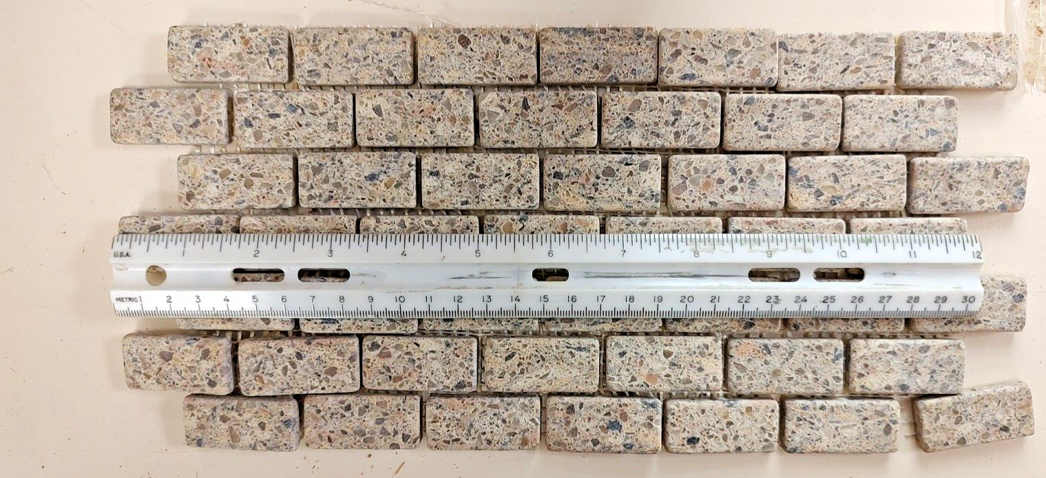 2 Silestone quartz mosaic tile sheets 6″ x 13″
