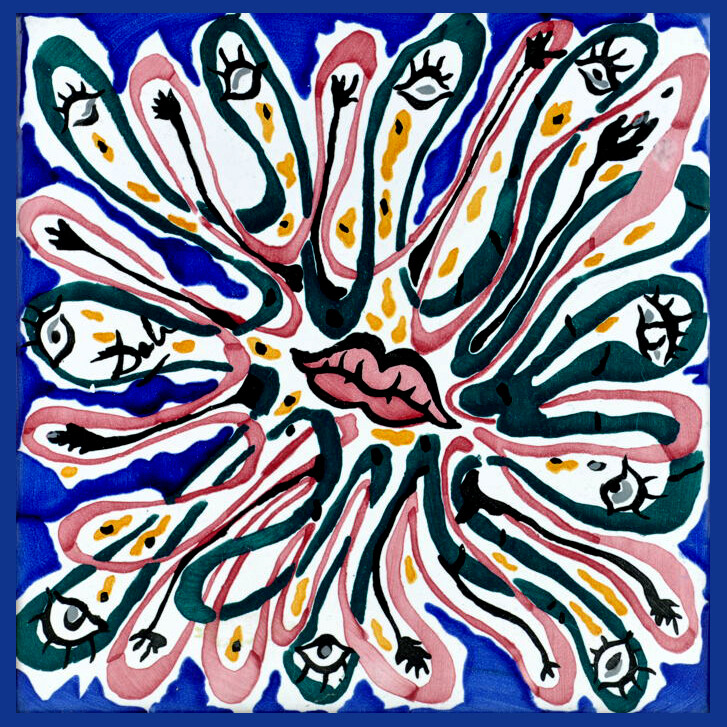 Ceramic Tile Salvador Dali Reproduction Vintage Rare Surrealism Azulejo Majolica