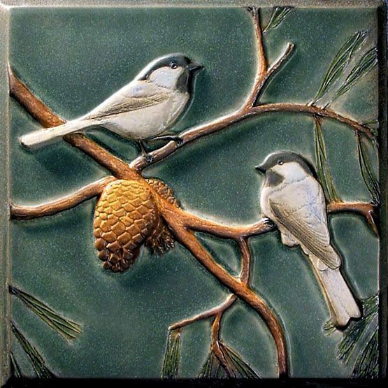 Art Nouveau Vintage Ceramic Tile Rare REPRODUCTION – Flat Surface, Not 3D !!