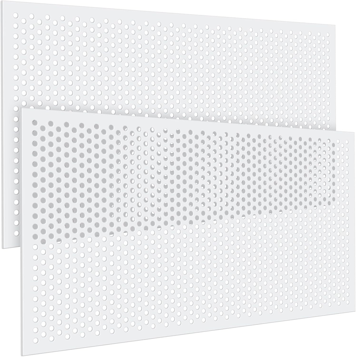 2 Pack 2′ X 2′ Plastic Perforated Tiles with 3/8″ Holes 24″ X 24″ White Drop Cei