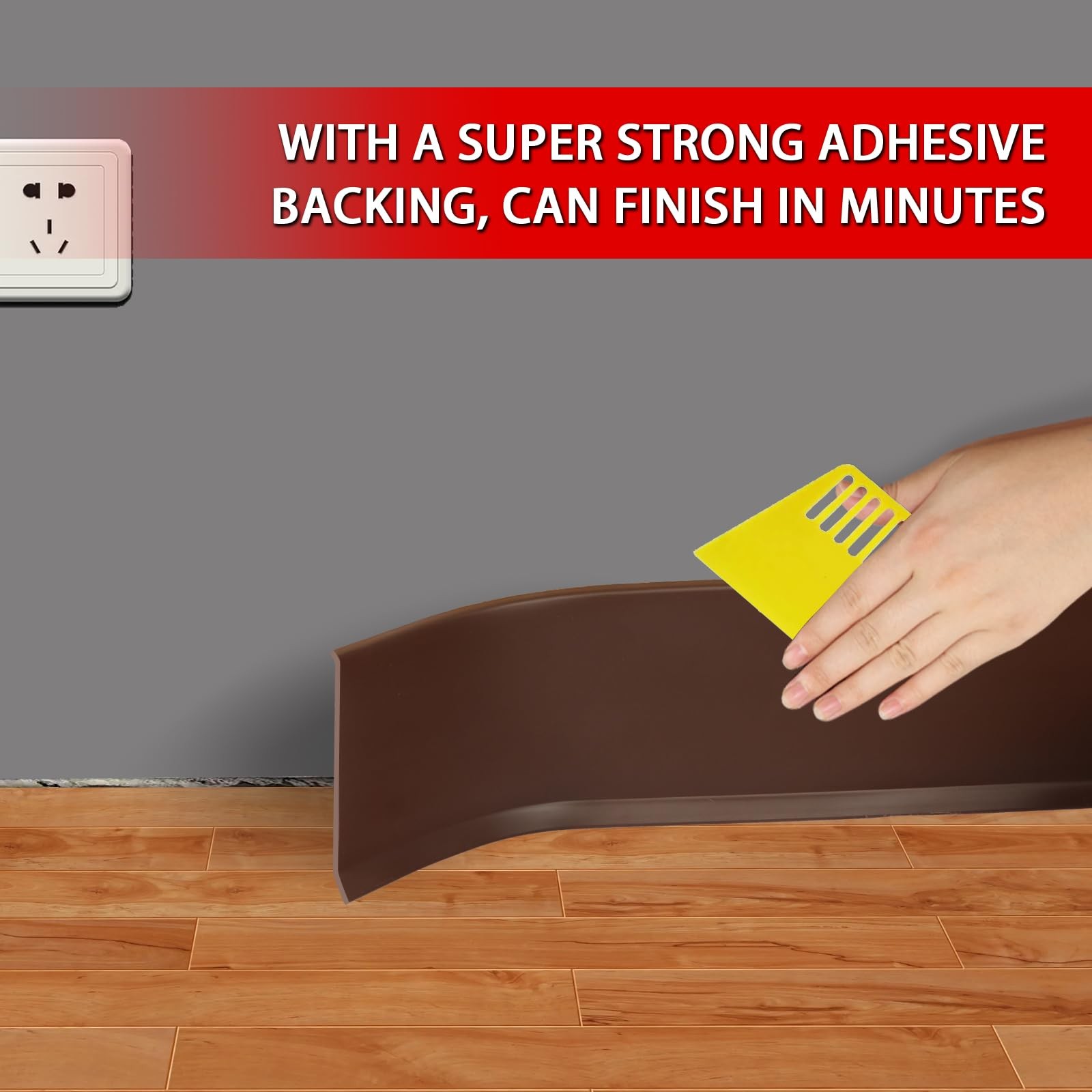 Vinyl Wall Base Baseboard Molding Trim 6″ Flexible Self Adhesive Rubber Wall …