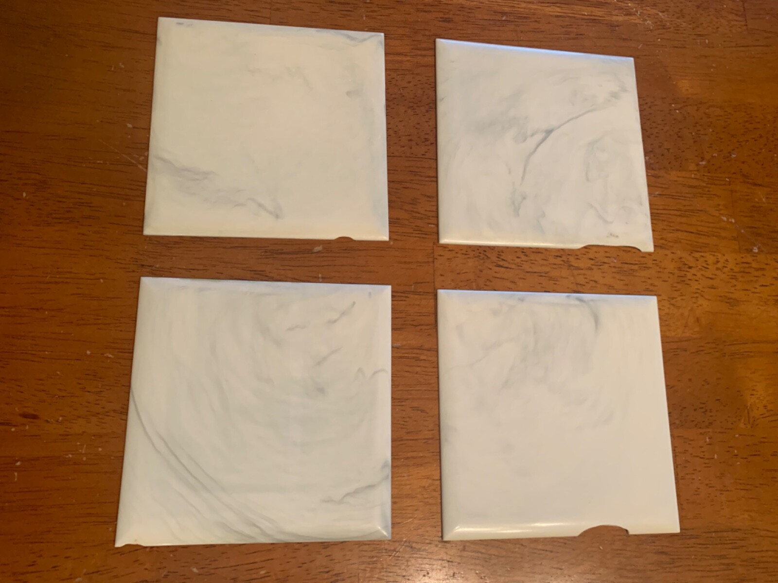 Vintage 4-1/4″ Grey Marbled Plastic Wall Tiles