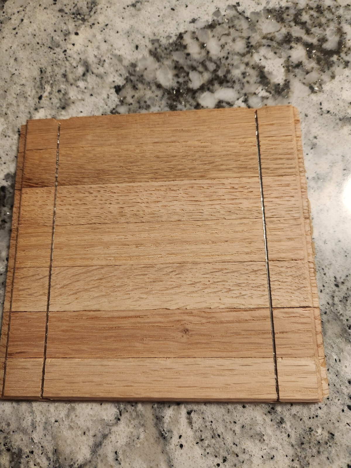 1X SAMPLE ONLY BRUCE PARQUET 6x6x5/16 Dessert AHS-100 Smooth Solid Oak Tile