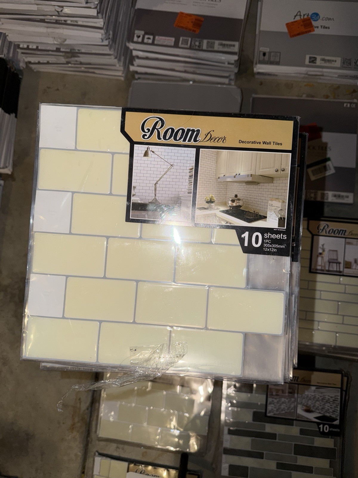 Peel And Stick Wall Tiles Yellow And White 12 X 12 Inches 10 Pack
