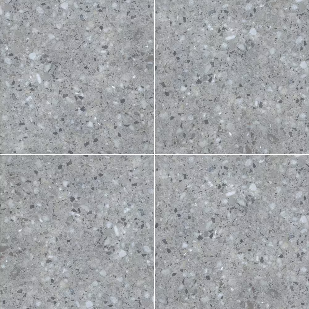 Terrazo Gris 2 Cm. X 24 In. X 24 In. Matte Porcelain Paver Floor Tile (8 Sq. Ft.