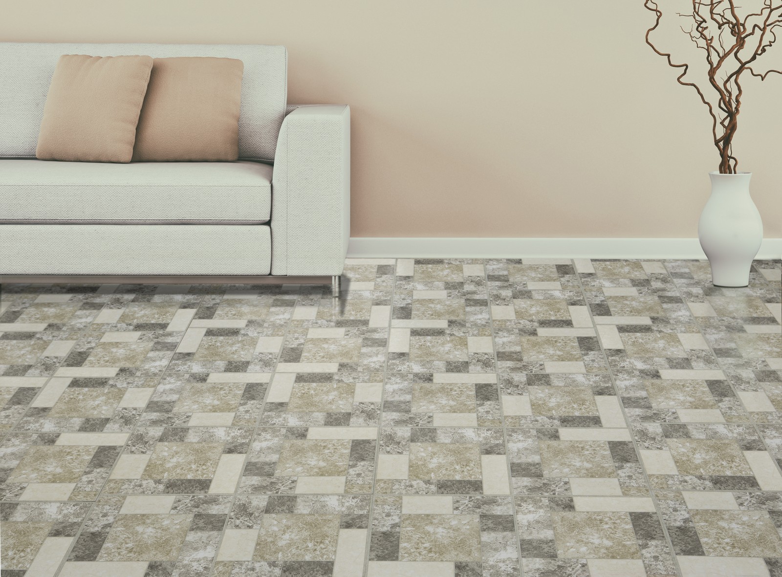 Tivoli Marble Blocks 12×12 Self Adhesive Vinyl Floor Tile – 45 Tiles/45 sq. ft.