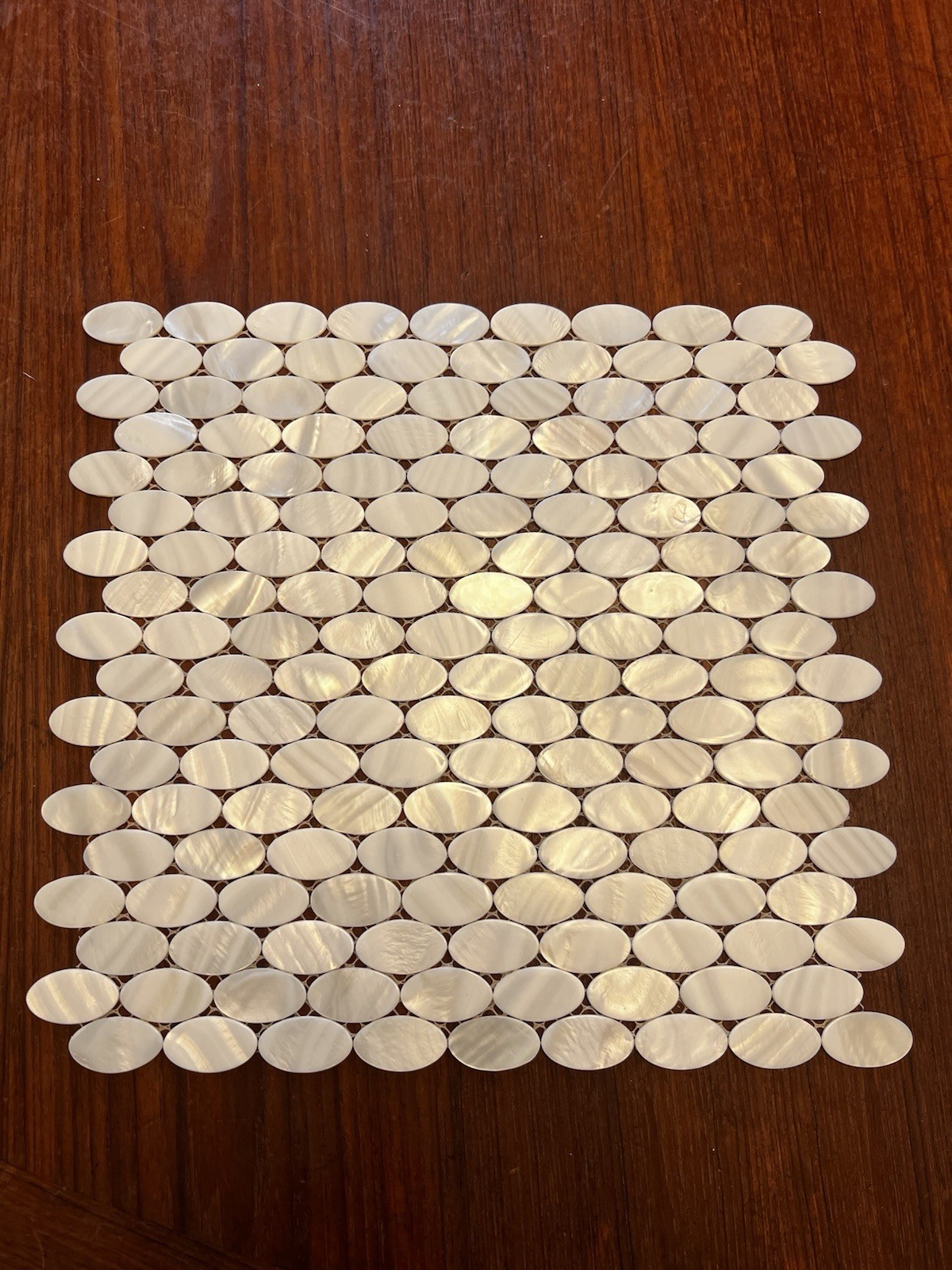 10 Mother of Pearl Real Sea Shell Mosaic Tile 12″x12″ Sheet 1″ Oval Tiles
