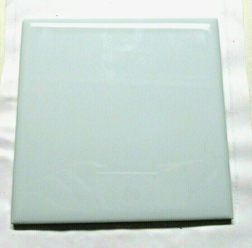 1 Wall Tile VB France 4-5/16″ Sq Pale Sky Blue Ceramic Field Corner Bullnose MCM