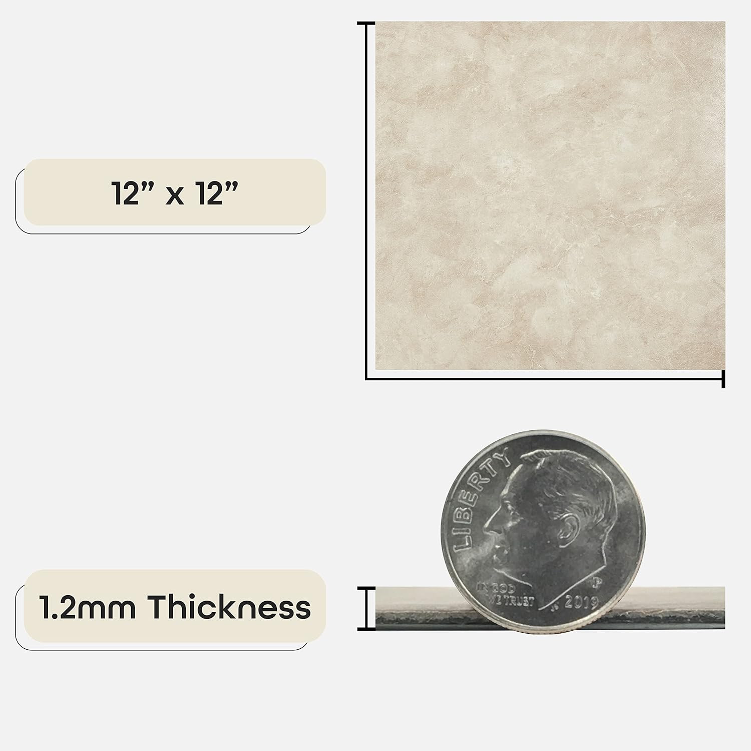 Nexus Self Adhesive 12-Inch Vinyl Floor Tiles, 20 Tiles – 12″ X 12″, Carrera Mar