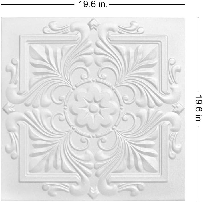 R14 Victorian Foam Glue-up Ceiling Tile (21.6 sq. ft./Case) Pack of 8 Plain